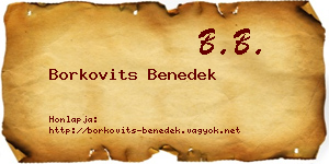 Borkovits Benedek névjegykártya