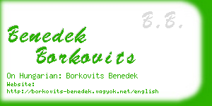 benedek borkovits business card